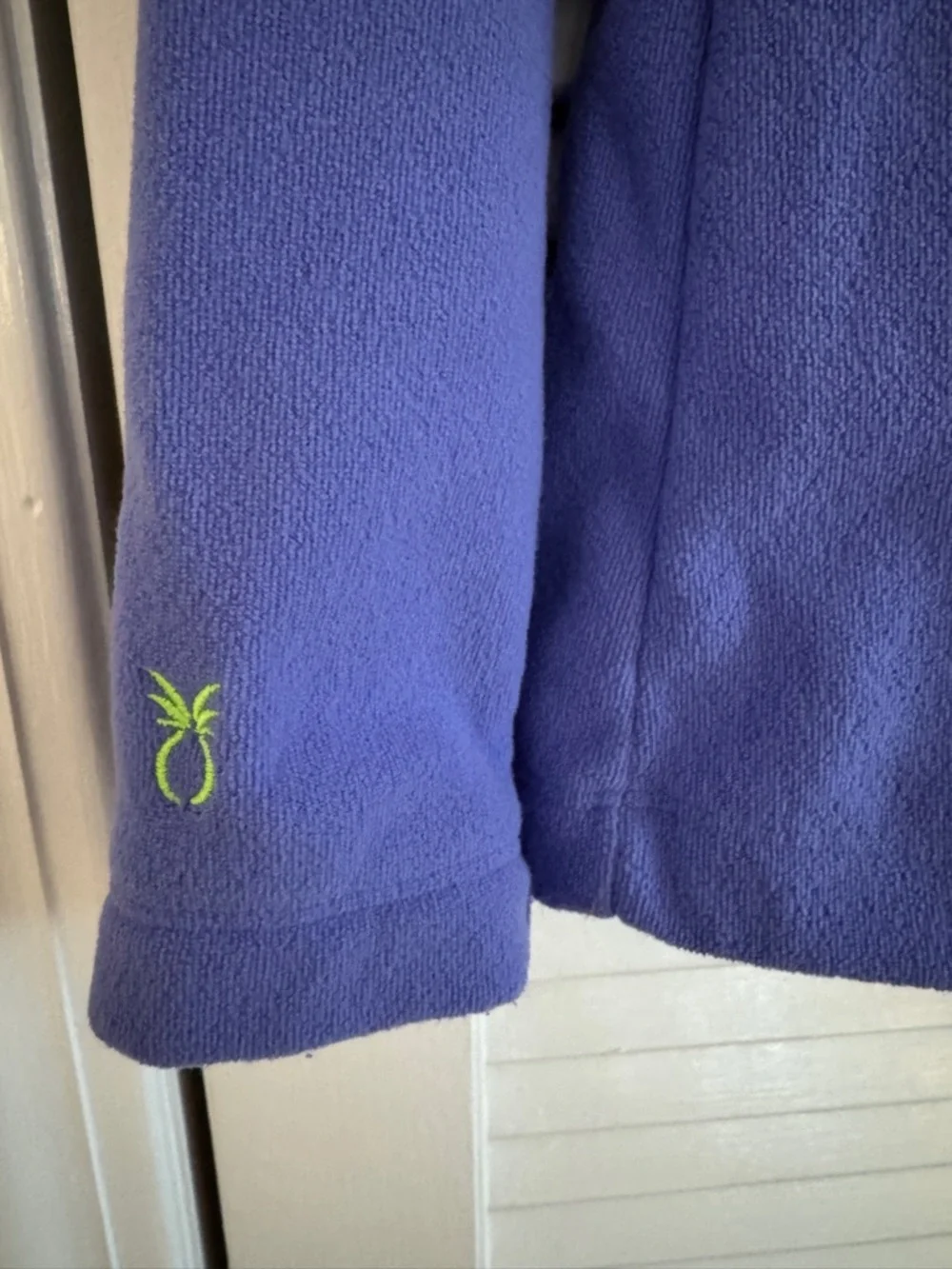 Dudley Stephens Greenpoint terry fleece tunic turtleneck, M, Royal Violet - Picture 3 of 5